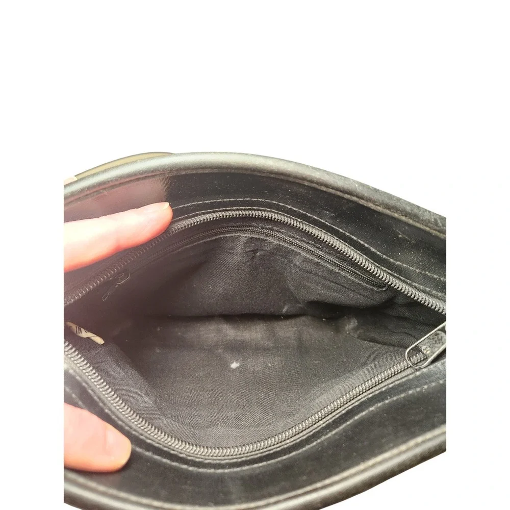 Liz Claiborne Black Faux Leather Slim Crossbody Bag